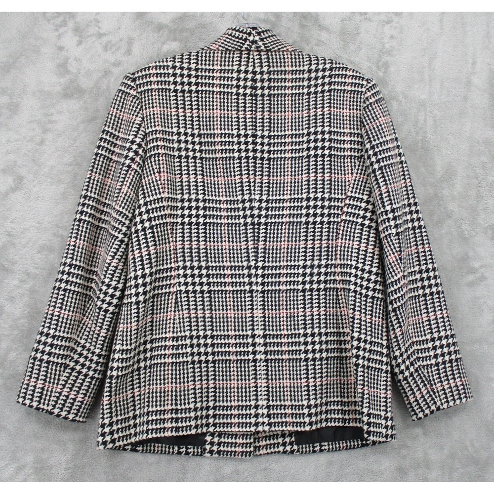 Vintage Talbots Blazer 10 Petite Wool Houndstooth Plaid Preppy Academia Office